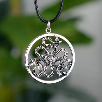 Вещица Змия Висулка Колие Готически Змии Оккультный Алкохол Wicca Езически Подарък