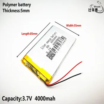 Литра енергиен батерия Добро качество 3,7 В, 4000 mah, 505585 Полимерна литиево-йонна/Литиево-йонна батерия за ИГРАЧКИ, POWER BANK, GPS, mp3, mp4