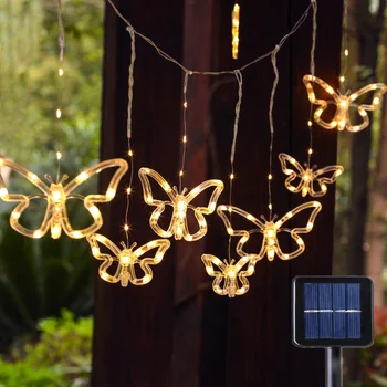 Слънчеви Струнни Светлини 10 Пеперуда Led Завеси, Слънчеви Външните Светлини На Гирлянда Коледа Слънчев Led Светлина Външни Градински Светлини
